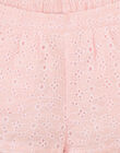 Girls' sugar-almond pink English embroidered shorts AIMELINE 20 / 20VU1921N02D310