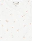 Body girl long sleeves vanilla in cotton printed small flowers DANSEUSE 21 / 21PV2211N2D114