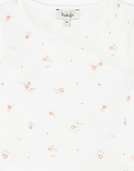 Body girl long sleeves vanilla in cotton printed small flowers DANSEUSE 21 / 21PV2211N2D114