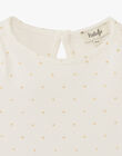 Girls' short-sleeve bodysuit with gold polka dot print ACAMILLE 20 / 20VU1912N67114