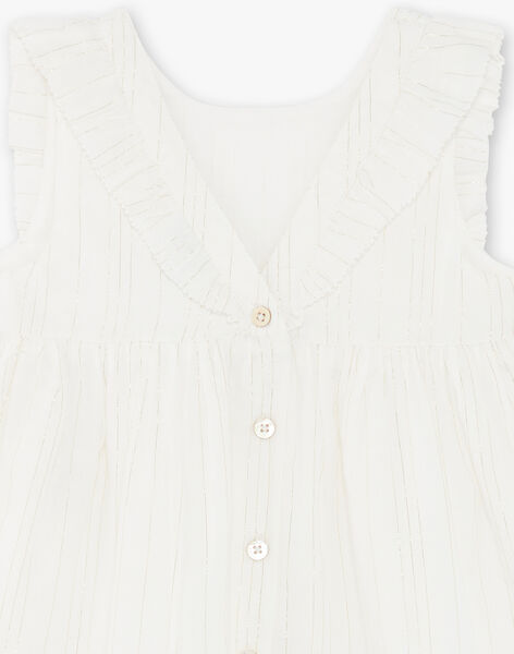 Lurex® gold stripe vanilla dress in girl's cotton CAPUCINE 21 / 21VU1918N18114