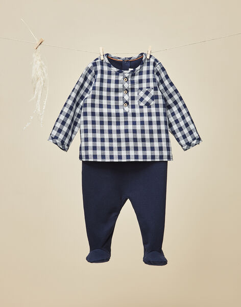 Boys' navy blue 2-in-1 footie pajamas VAUGIRARD 19 / 19IX6644N32070