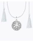 Silver finish bola on cord - Flower of life BOLA FLEUR ARG / 23PCTE008BIJ956