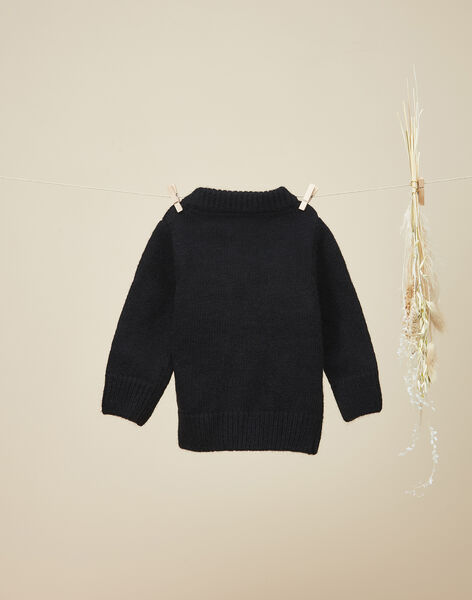 Boys' black knit cardigan VENOISE 19 / 19IU2014N12090