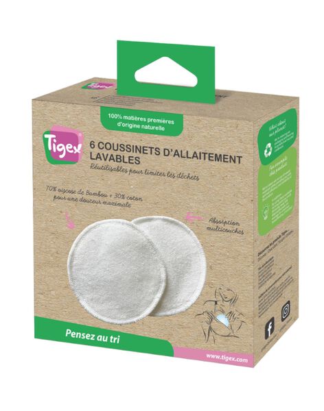 6 washable breastfeeding pads viscose bamboo 6 COUS ALLA LAV / 22PSSO004AHY999