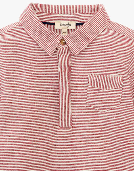 Boys' long-sleeved semi-open striped shirt ASAEL 20 / 20VU2018N0A506