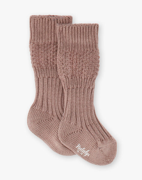 Unisex knit socks in beige AUBILLE 20 / 20PV7017N47A013