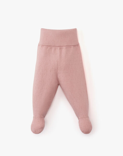 Girls' cotton cashmere footed pants in pink ALAIS 20 / 20PV2211N3AD312
