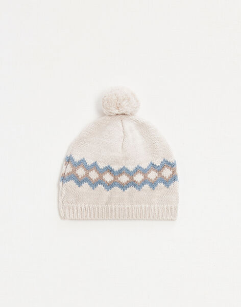 Knitted hat with jacquard pattern in absorbent cotton FAKI 22 / 22IU6113N49A013