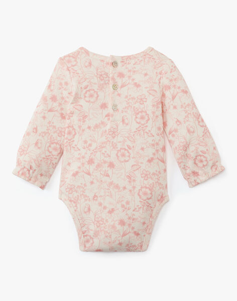Girls' floral print Pima cotton bodysuit AMBRE 20 / 20PV2211N67114