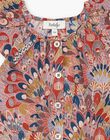Pink and red liberty print blouse in girl's cotton CLAUDIA 21 / 21VU1926N09E415