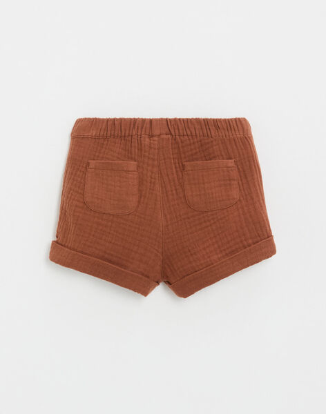 Rust-coloured cotton gauze shorts JOGGY 24 / 24VU2013N02408