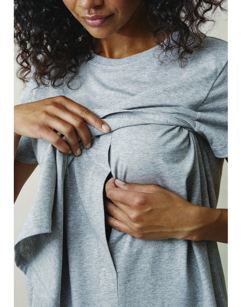 Boob organic cotton maternity & nursing T-shirt in gray BOTSHIRT GREY / PTXW2612N3DJ920