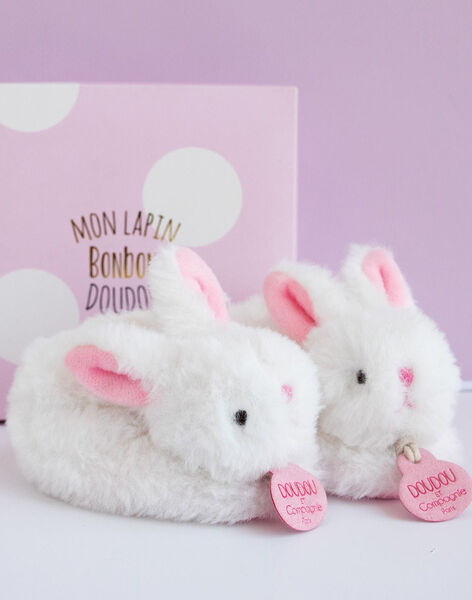 Pink candy rabbit slippers CHAUSS LAPIN RO / 12PJPE018MIP030