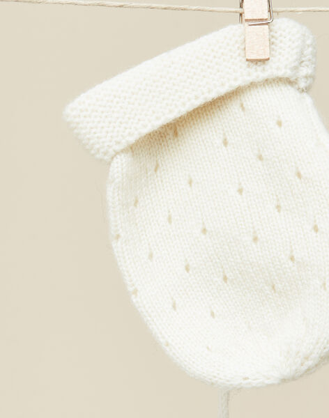 Girls' vanilla knit mittens VEAMOUFLE 19 / 19IU6031N51114