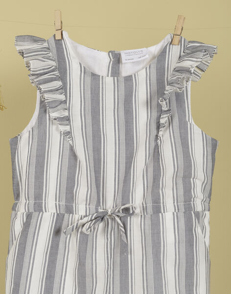 Girls' sleeveless vanilla striped jumpsuit TOBINA 19 / 19VU1911N26114