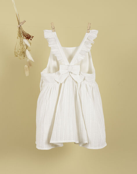 Girls' white halter dress with flounces TARYA 19 / 19VU1915N18000