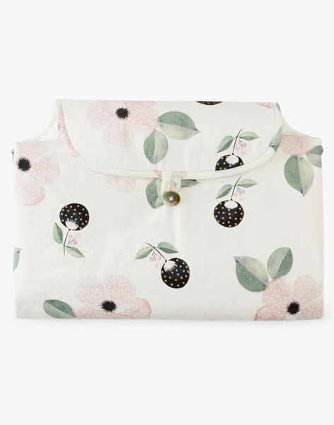 Girls' portable changing pad with floral print in vanilla ADDA-EL / PTXQ6211N79114