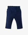 Girls' fancy carrot cut Spanish denim pants in blue ANADORA 20 / 20VU1913N03P270