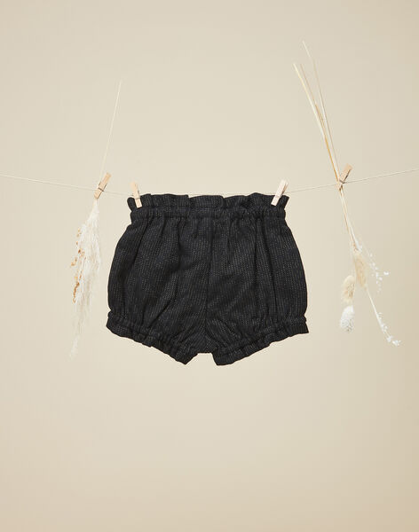 Girls' black woolen shorts with Lurex VANESSA 19 / 19IU1931N02090