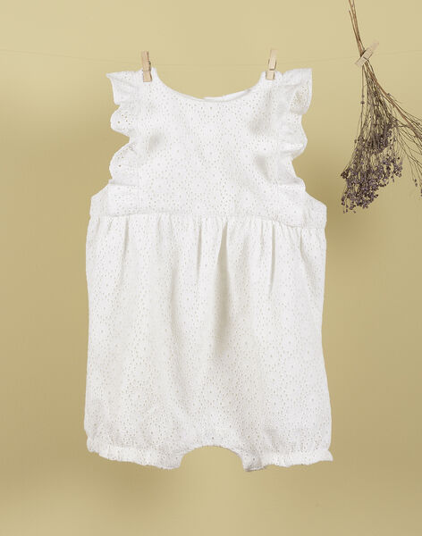 Girls' white embroidered jumpsuit TELSA 19 / 19VU1934N26000
