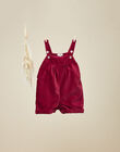 Girls' raspberry pink velveteen short overalls VILA 19 / 19IU1931N06308