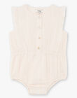 Girl's Lurex® striped cotton voile romper in pale pink CORALINE 21 / 21VU1912N27321