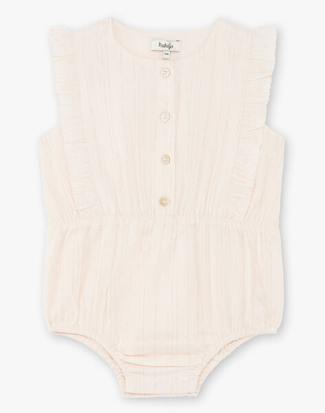 Girl's Lurex® striped cotton voile romper in pale pink CORALINE 21 / 21VU1912N27321