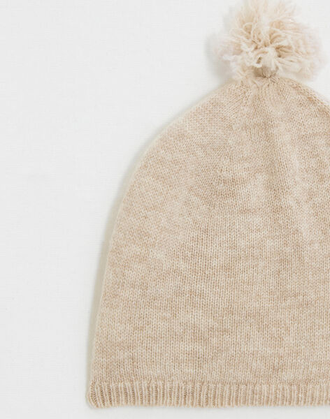 Beige merino wool hat with pompon IFILO BEIGE 23 / 23IV7054N49A013