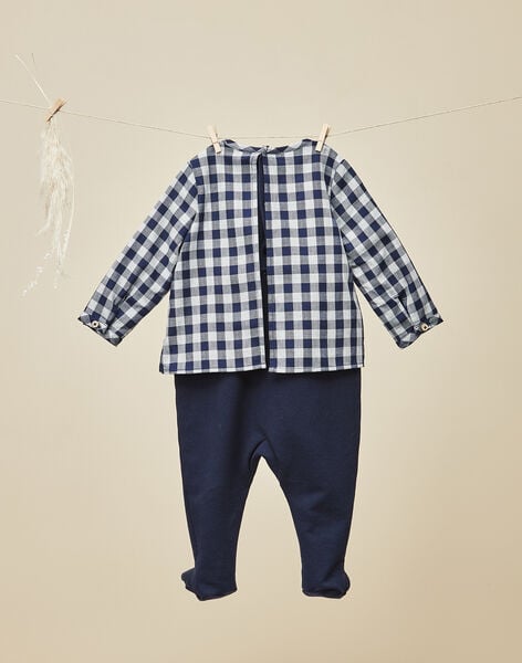 Boys' navy blue 2-in-1 footie pajamas VAUGIRARD 19 / 19IX6644N32070