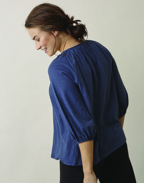 Air Boob organic cotton maternity & nursing blouse in blue BOAIR BLOUSE BL / 20VW2641N09C210
