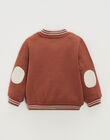 Teddy waistcoat in rust-coloured embroidered fleece JOSH 24 / 24VU2011N12408