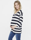 Mamalicious black and white striped maternity T-shirt MLMICHELLE TOP / 19IW2665N0F090