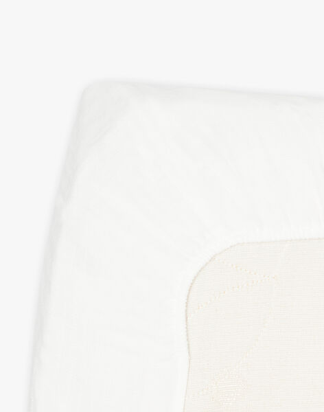 Ecru changing mattress cover in organic cotton gauze OPALE-EL / PTXQ6419N75114