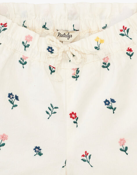 Girls' vanilla floral print embroidered shorts ALODIE 20 / 20VU1922N02114