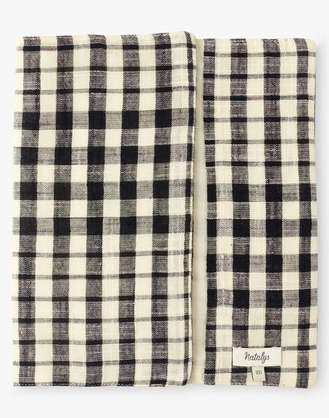 Unisex gingham health record cover with black and vanilla checks AURACE-EL / PTXQ6311N68114