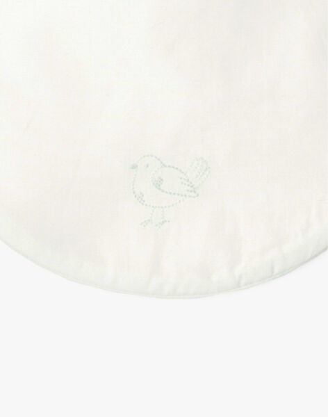 Unisex bib in vanilla with embroidered bird ABOU-EL / PTXQ6414N72114