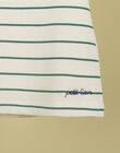 Boys' petit lion vanilla T-shirt with green stripes TITUS 19 / 19VU2033N0E114