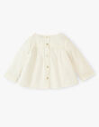 Girls' textured blouse with floral pattern in vanilla ALOUANE 20 / 20VU1914N09114
