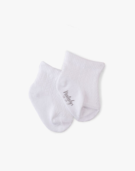 Boys' fancy socks in white ADELIN-EL / PTXV6912N47000