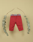 Boys' red pants with belt TOPINAMBOUR 19 / 19VU2012N03F505