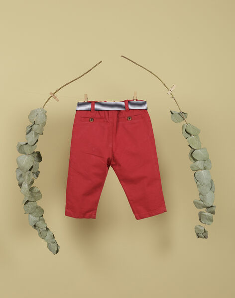 Boys' red pants with belt TOPINAMBOUR 19 / 19VU2012N03F505