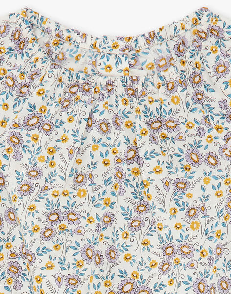 Vanilla and yellow liberty fabric cotton voile romper girl CHRISTELLE 21 / 21VV2213N27114