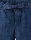 Girls' straight-cut blue lightweight denim pants ALDINETTE 20 / 20VU1914N03P269