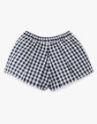 Girls' culotte-style French gingham shorts in white and midnight blue AUXANE 20 / 20VU1924N02713