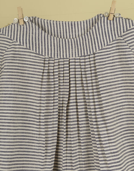 Girls' indigo striped dress TORIE 19 / 19VU1911N18703