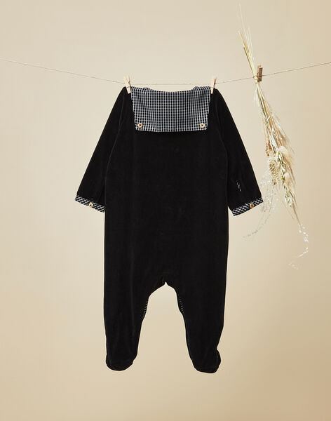Boys' black velour footie pajamas VALES 19 / 19IX6646N32090