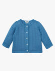 Girls' Pima cotton cardigan in royal blue ALYSSA 20 / 20VU1921N11201