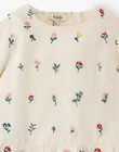 Girls' vanilla open-back blouse with floral embroidery ABBY 20 / 20VV2211N09114