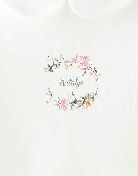 Girl T-shirt in pima vanilla cotton interlock and small pattern BAELYS 20 / 20IV2251N0F114